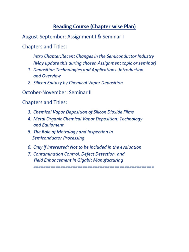 Reading Course Topics Handbook | PDF