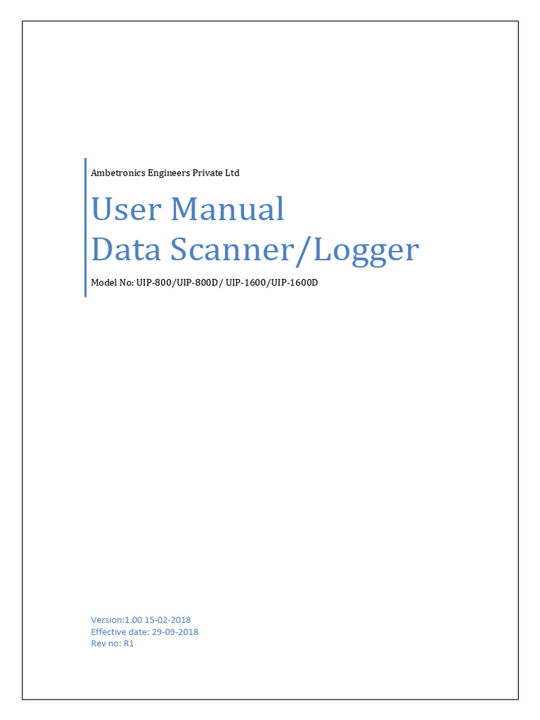 UIP Data Logger User Manual | PDF | Electrical Wiring | Menu (Computing)