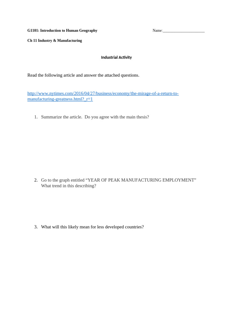 CriticalThinking Industrial Activity | PDF