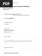 PAN Card Application Form CSF | PDF