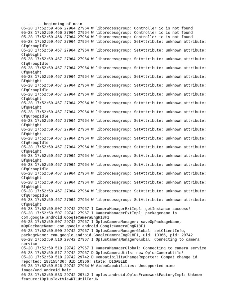 Camera Manager Log Analysis | PDF | Computing | Software