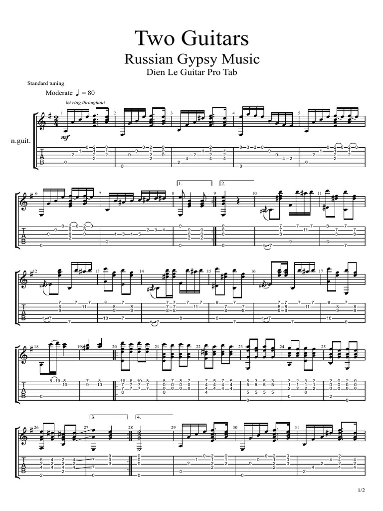 Russian Gypsy Guitar Tab Guide | PDF | Chess Theory | Chess