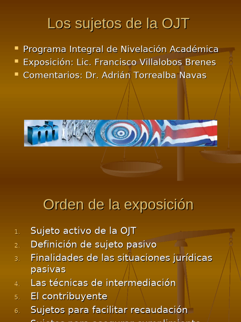 Sujetos Activos y Pasivos en OJT | PDF | Impuestos | Contribuyente