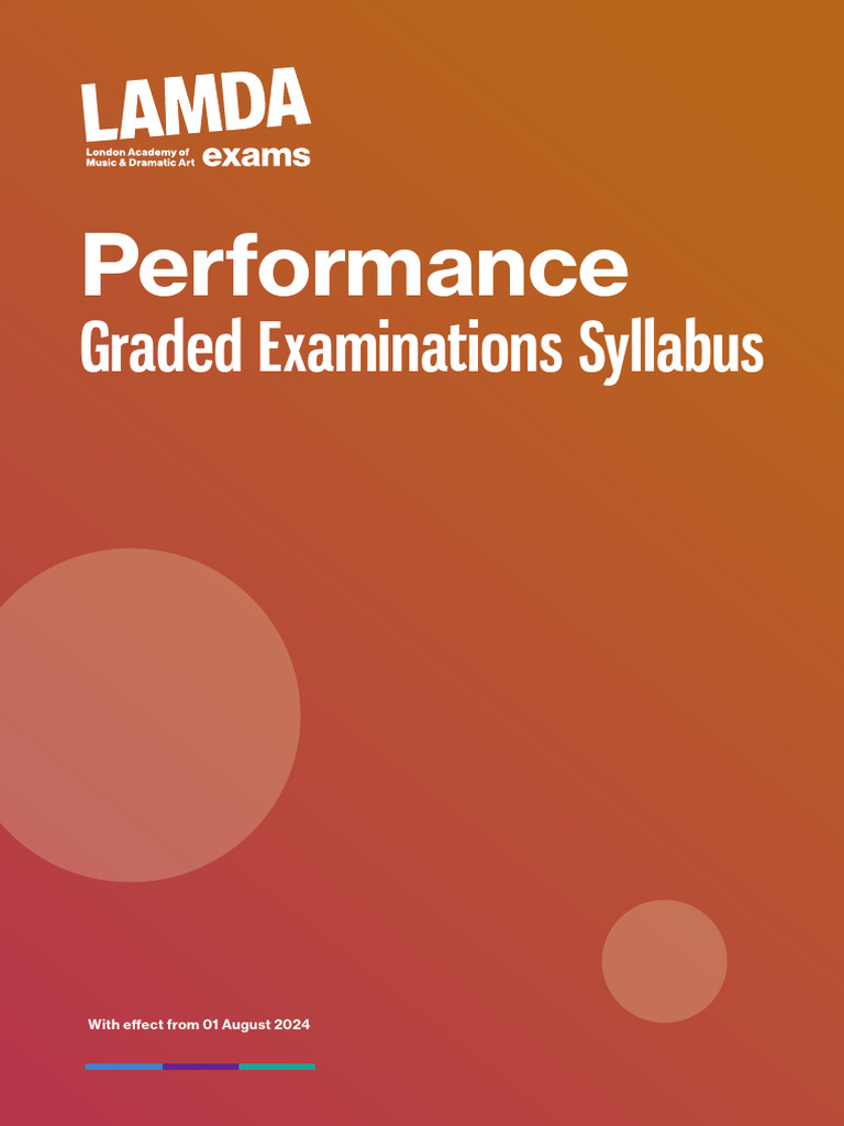 LAMDA Performance Exams Syllabus 2024 | PDF | Educational Assessment ...