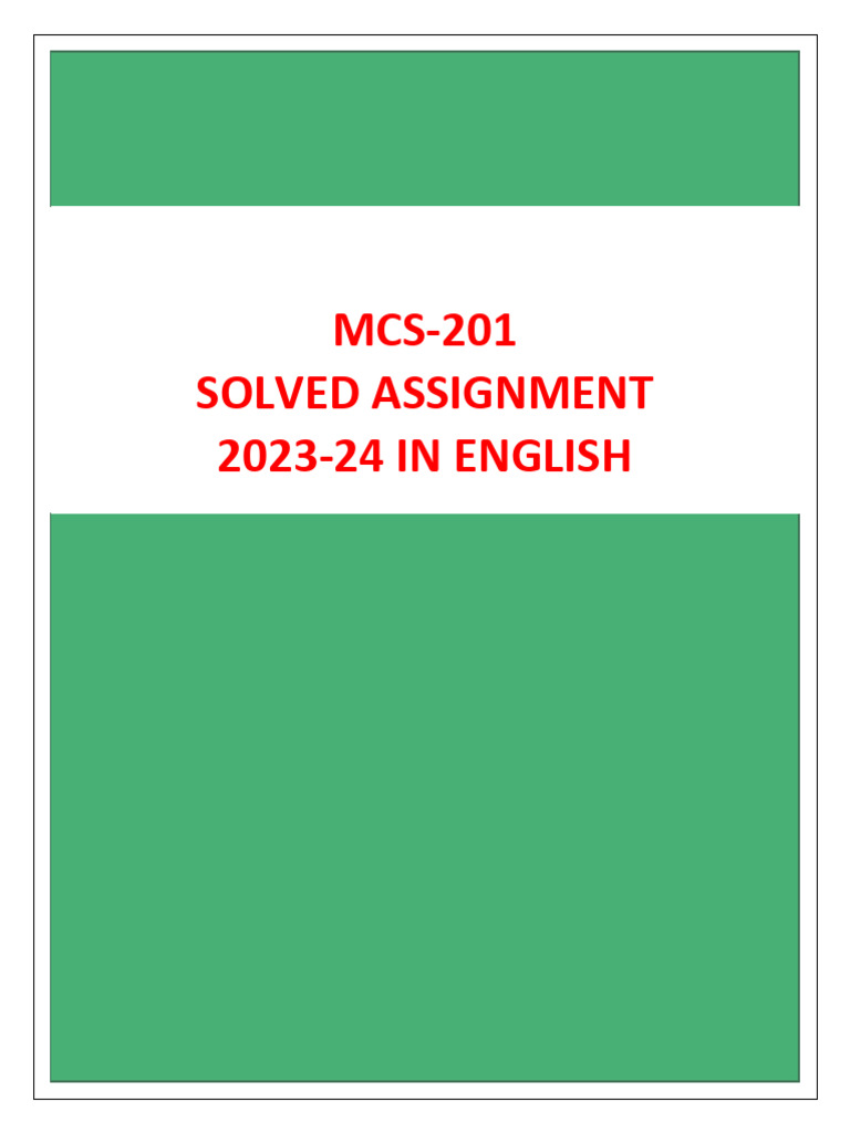 MCS-201 Programming Assignment 2024 | PDF | Pointer (Computer ...