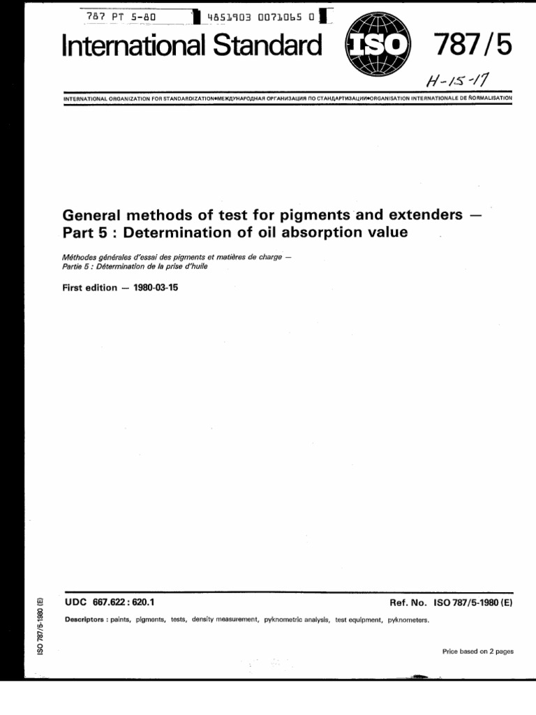 ISO 787/5 Standard Overview | PDF