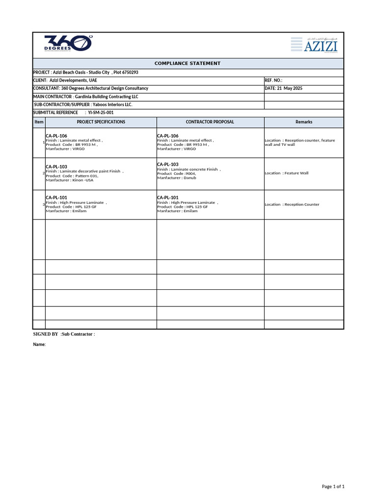 Compliance Statement Format - CTOrr | PDF