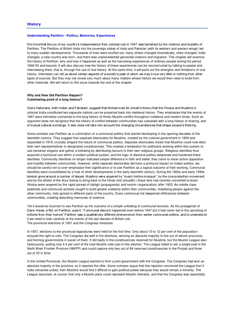 History | PDF | Mahatma Gandhi | Partition Of India