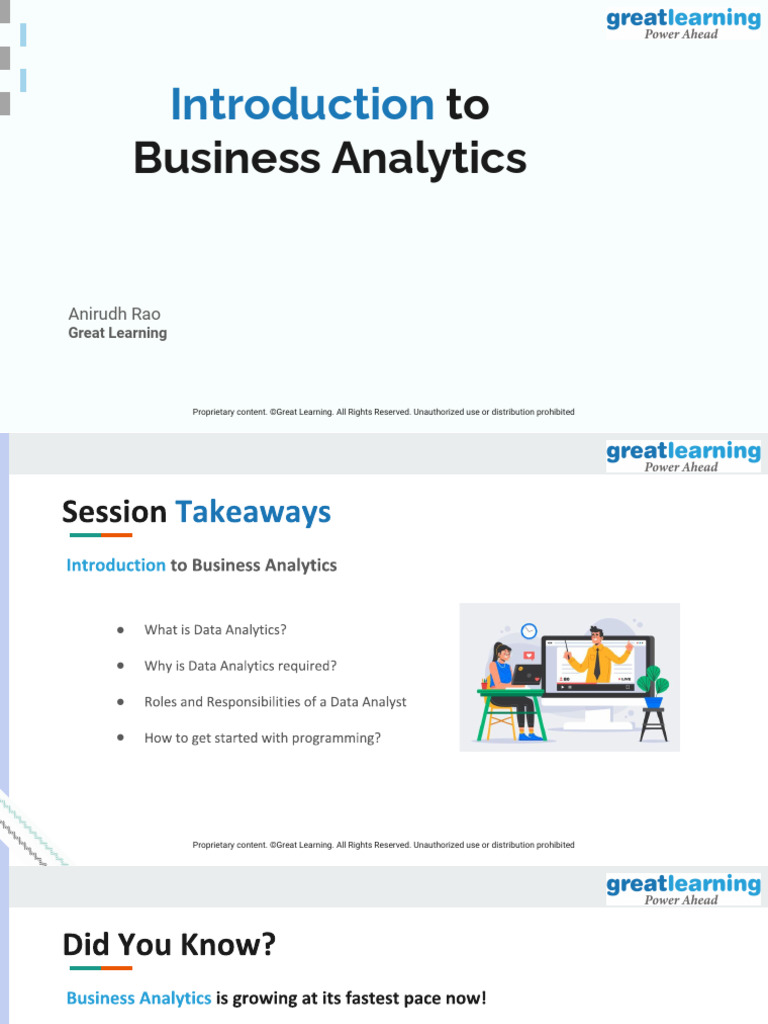 Introduction To Business Analytics | PDF