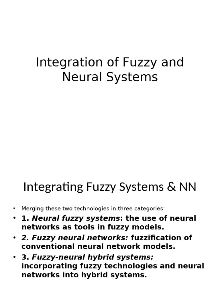 Fuzzy and Neural Systems Integration | PDF | Fuzzy Logic ...