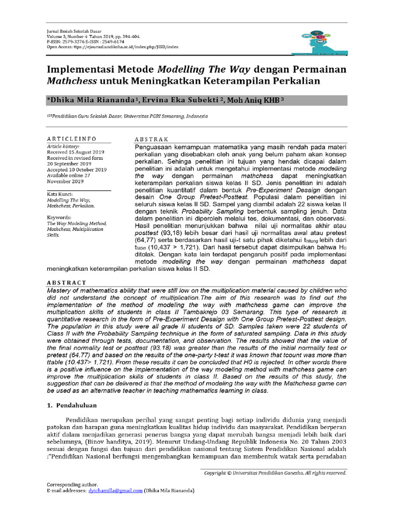 View of Implementasi Metode Modelling The Way Dengan Permainan ...