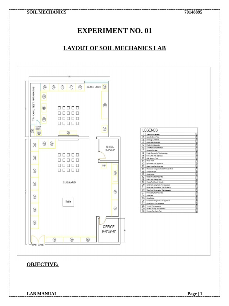 Soil Mechanics Lab Layout Guide | PDF | Soil Mechanics | Soil