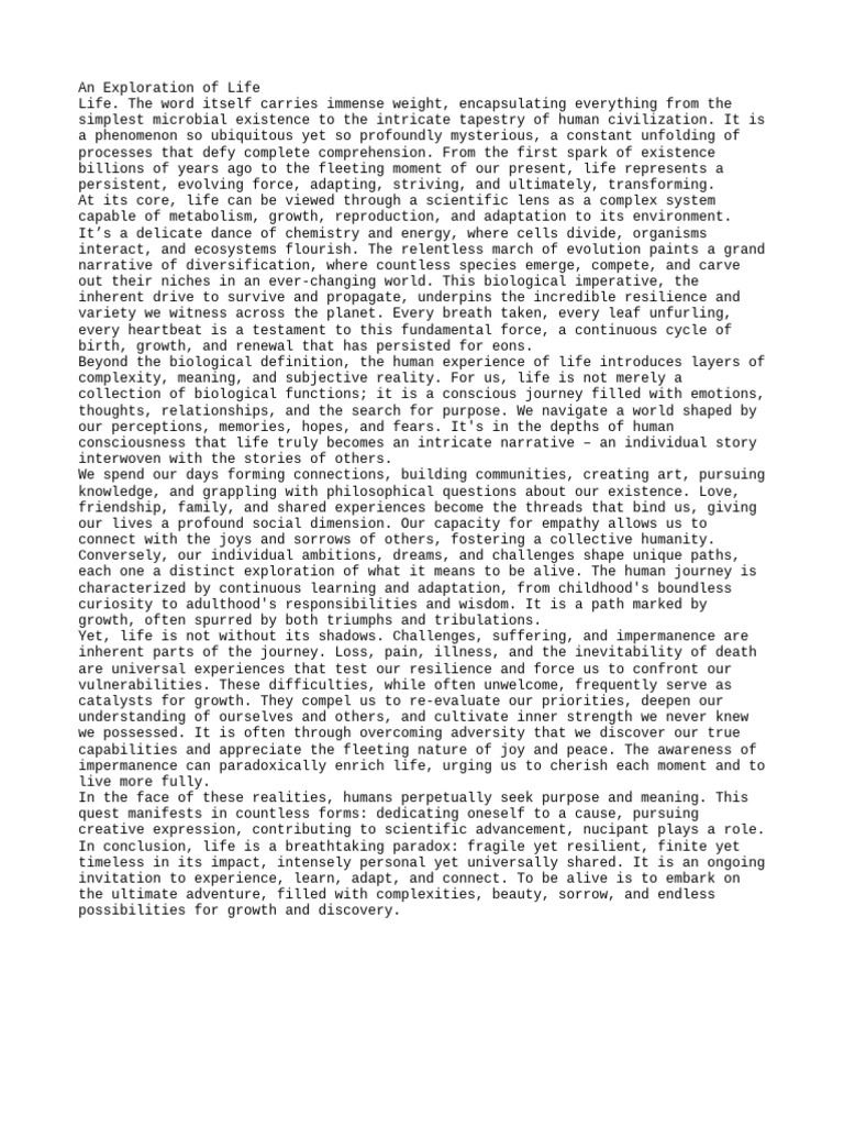 The Complexity and Journey of Life | PDF | Consciousness