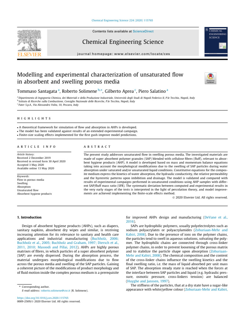 Unsaturated Flow in Swelling Porous Media | PDF | Computational Fluid ...