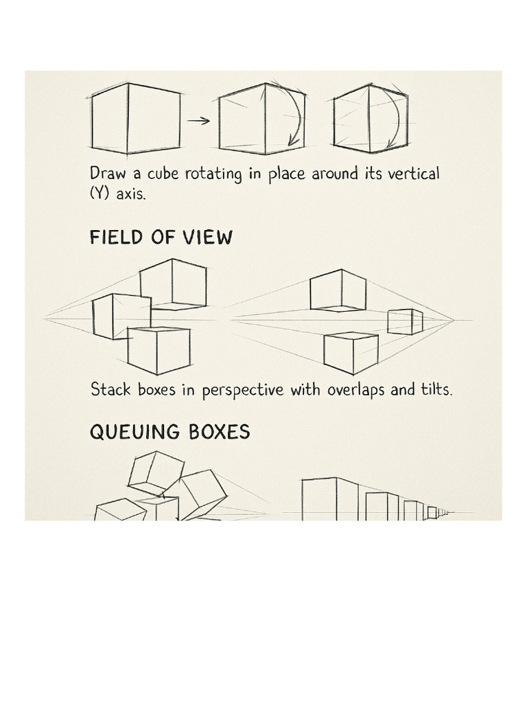 Box Drawing Exercise Handdrawn Set 1 | PDF
