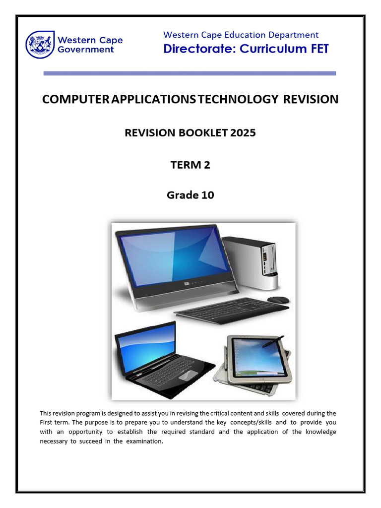 Grade 10 Computer Applications Revision 2025 | PDF | Image Scanner ...