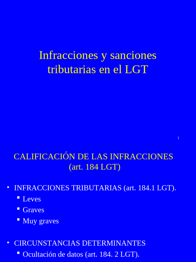 Infracciones y Sanciones Tributarias LGT | PDF | Multa (pena)