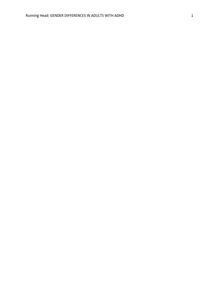 Gender Differences in Adult ADHD Review | PDF | Attention Deficit ...