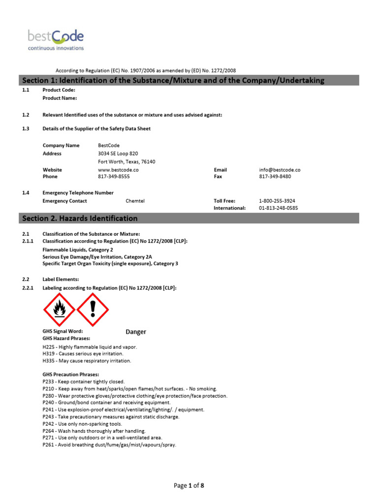 MEK Makeup and Cleaner Safety Data Sheet | PDF | Dangerous Goods