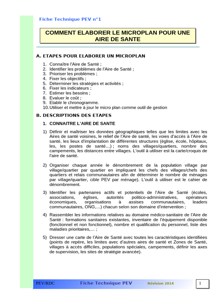 Élaboration du Microplan de Santé | PDF | Vaccination | Immunologie