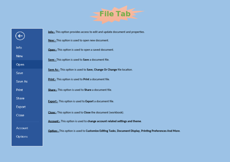 File Tab | PDF