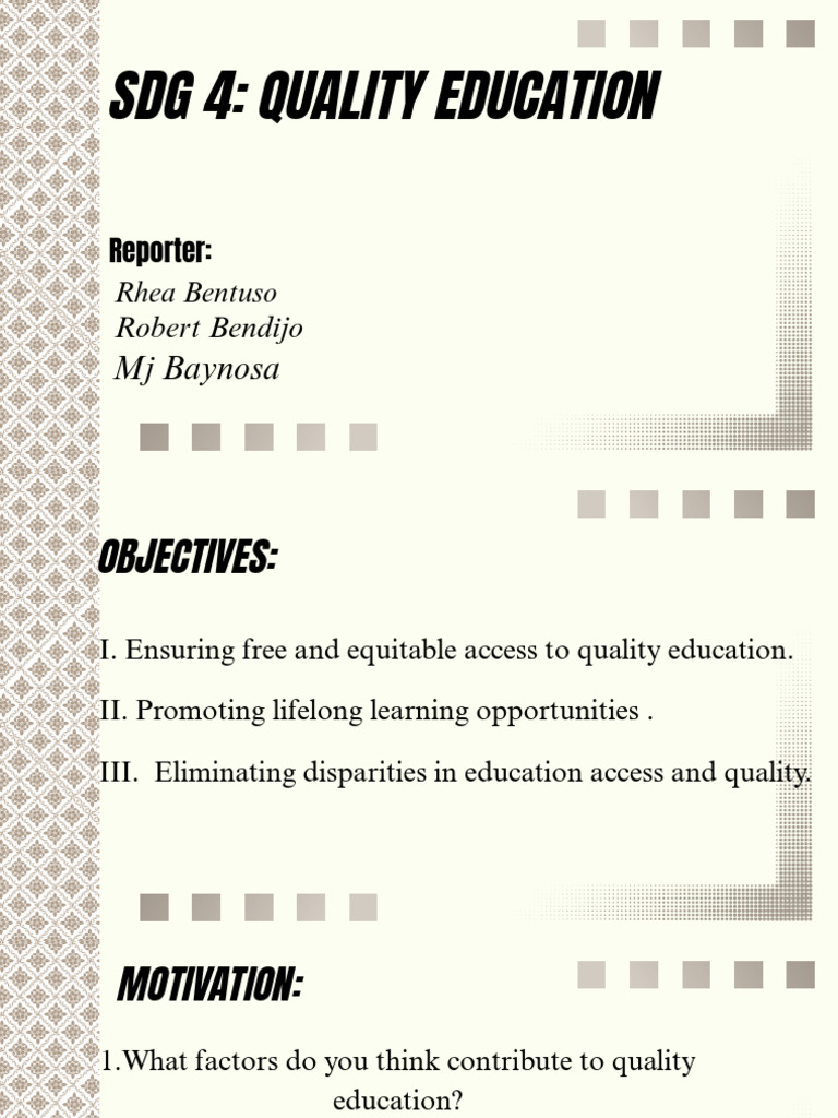 SDG 4: Ensuring Quality Education for All | PDF | Learning