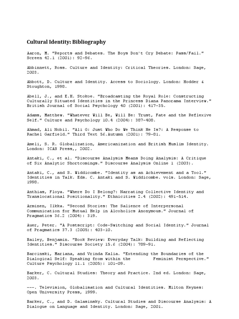 Cultural identity thesis statement examples image