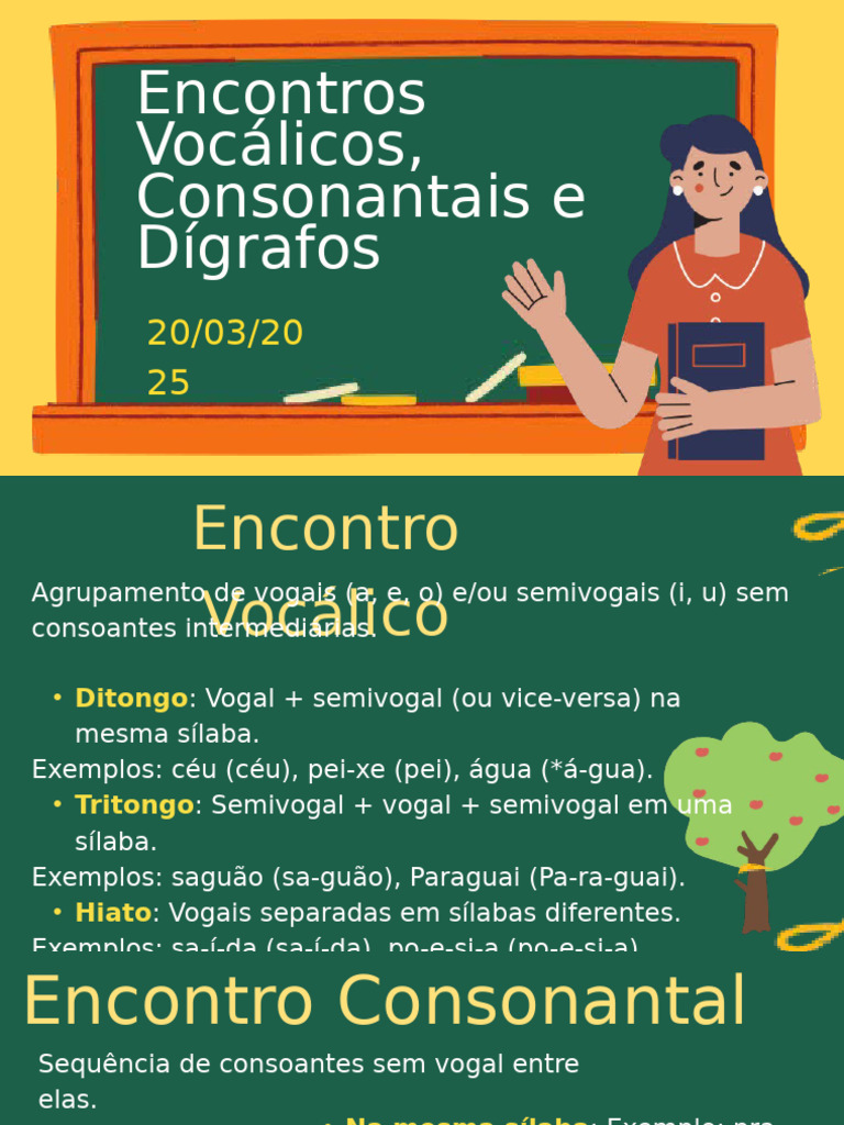 Encontros Vocálicos e Consonantais | PDF