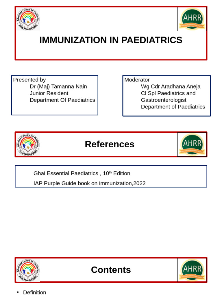 Pediatric Immunization Guidelines Overview | PDF | Vaccines | Virology