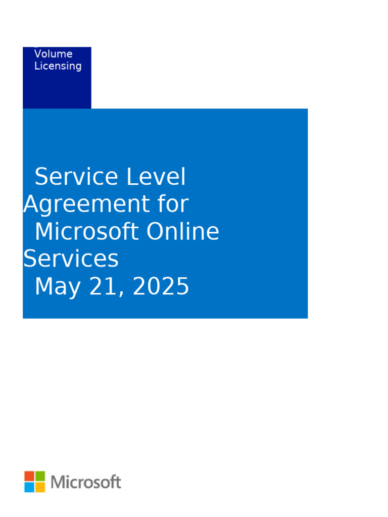 Microsoft Volume Licensing SLA 2025 | PDF | Microsoft Azure | Microsoft