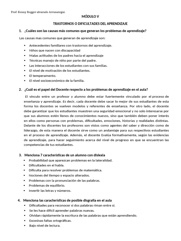 MÓDULO V PSICOPEDAGOGIA KENNY | PDF | Enseñando | Aprendizaje