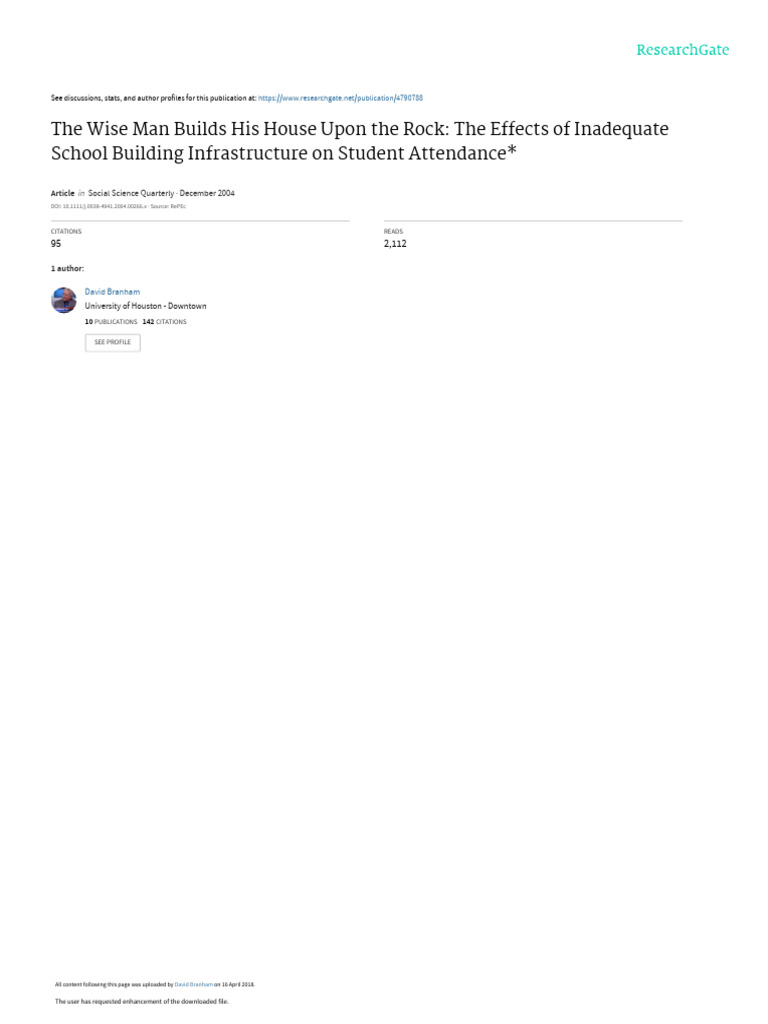 School Infrastructure and Attendance Impact | PDF