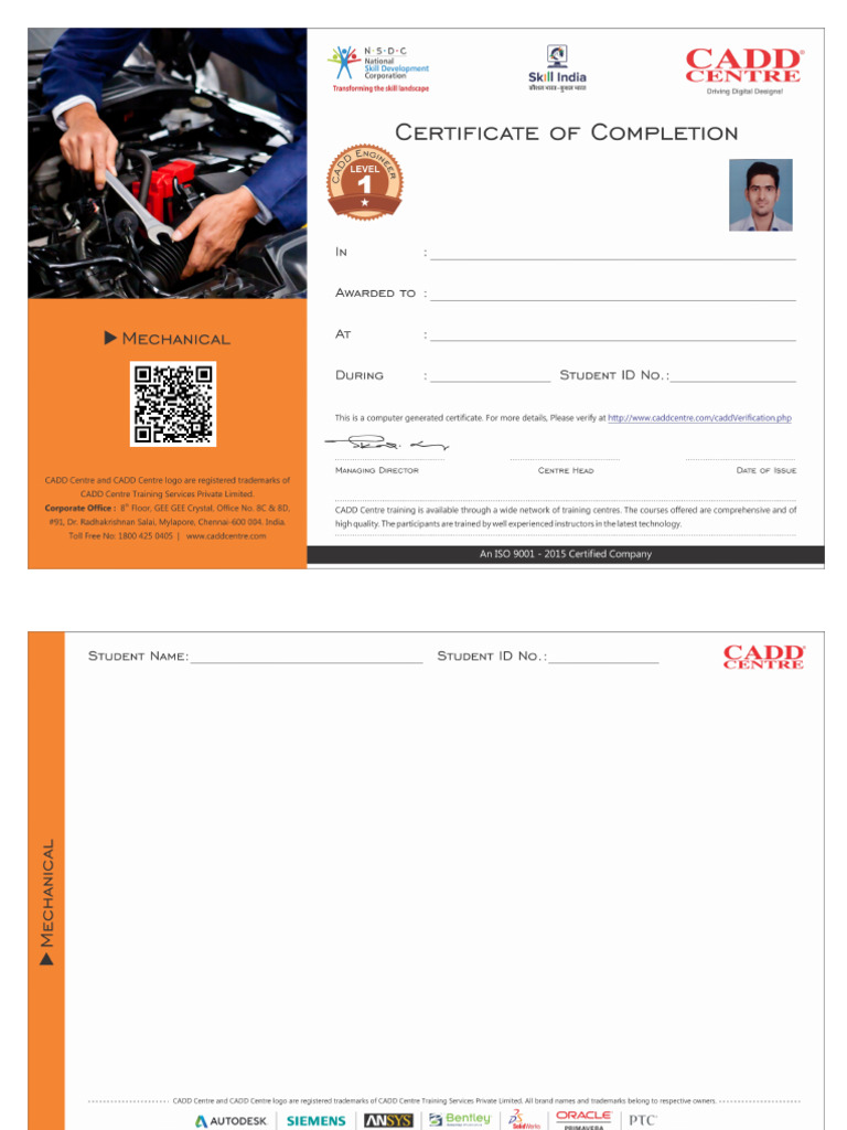 Caddcentre Certificate TTE5MDIzNjMwMC0zNTQ5 | PDF