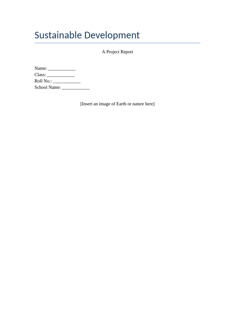 Sustainable Development Project | PDF | Sustainability | Sustainable ...