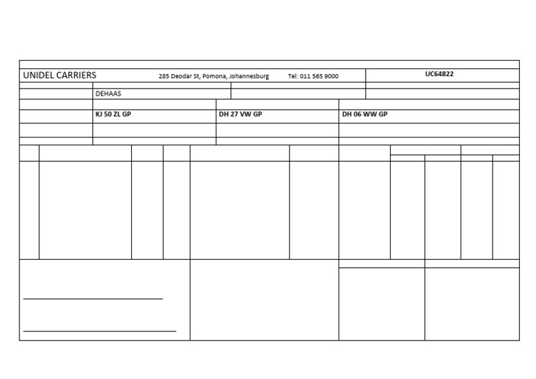 Customs Road Manifest UC64822 | PDF