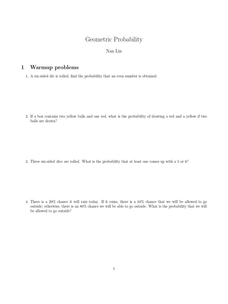 Geometric Probability | PDF | Area | Geometry