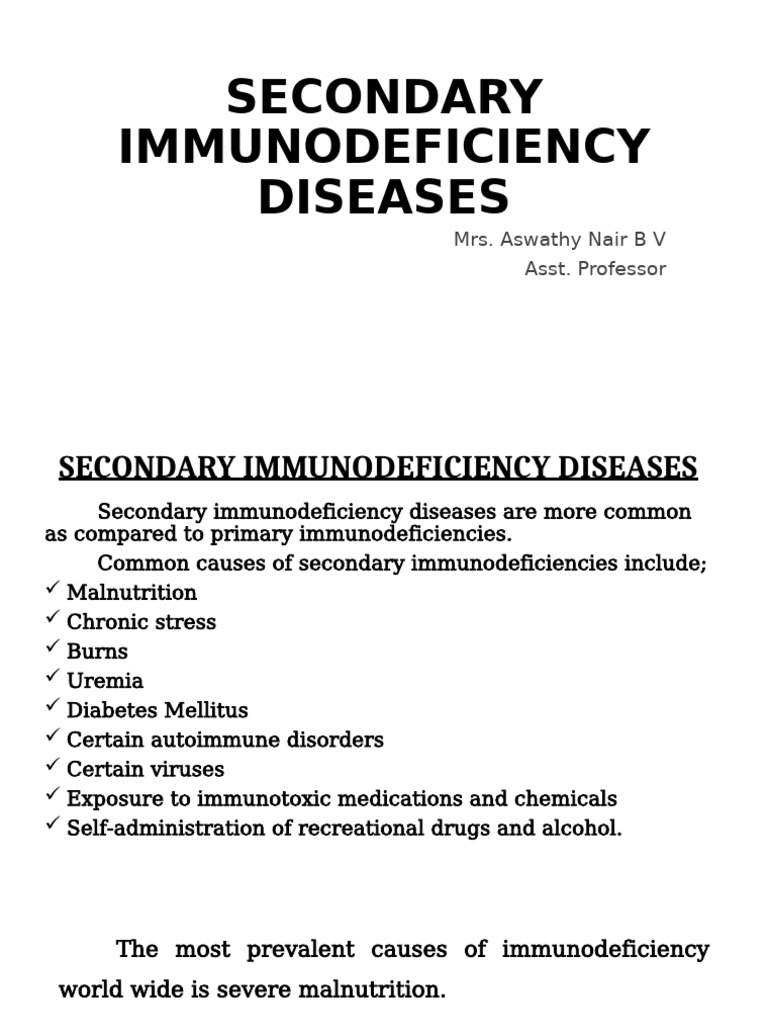 Secondary Immunodeficiency Diseases | PDF | Immunodeficiency | Hiv