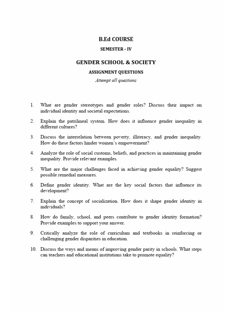 Gender School & Society | PDF