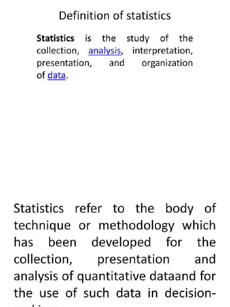 Definition of Statistics | PDF