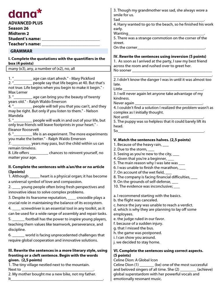 Advanced Plus Grammar Midterm 2 Exam | PDF | Ecology | Ecosystem