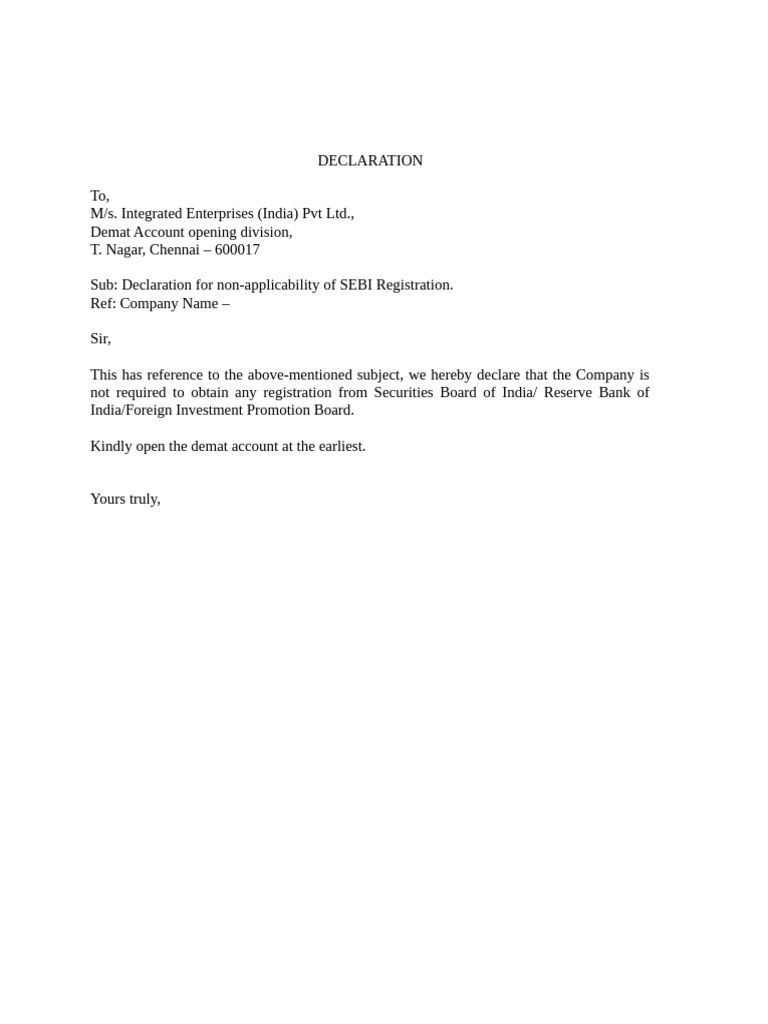 Attachment 5 - SEBI Declaration | PDF