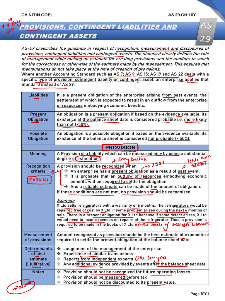 AS-29 Provisions and Liabilities Guide | PDF | Expense | Balance Sheet
