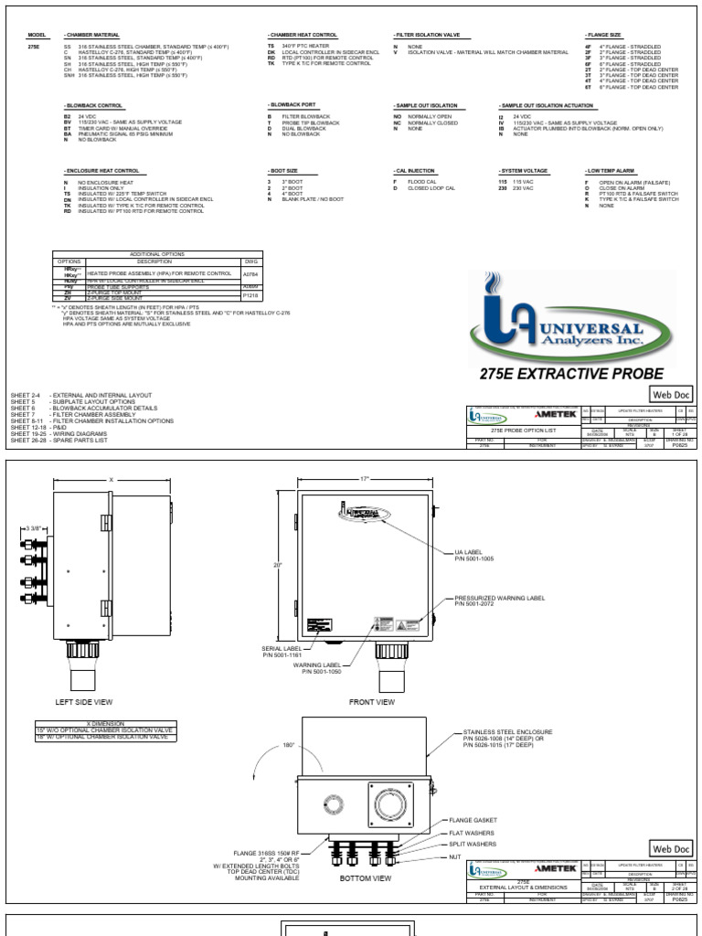 275E Extractive Probe: Revisions Date Scale Size Sheet NTS B 04/05/2004 ...