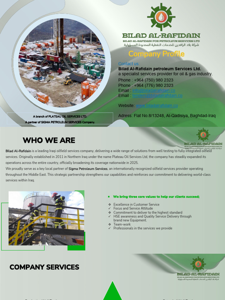 Bilad Al-Rafidain Oilfield Services | PDF | Infrastructure | Petroleum ...