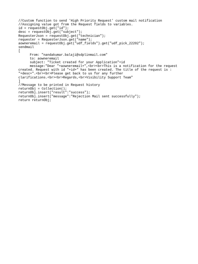 Sendmail To A Owner | PDF