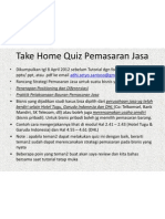 Take Home Quiz Pemasaran Jasa