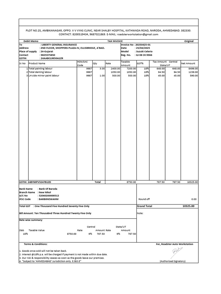 Auto Repair Invoice Summary | PDF | Money | Public Finance