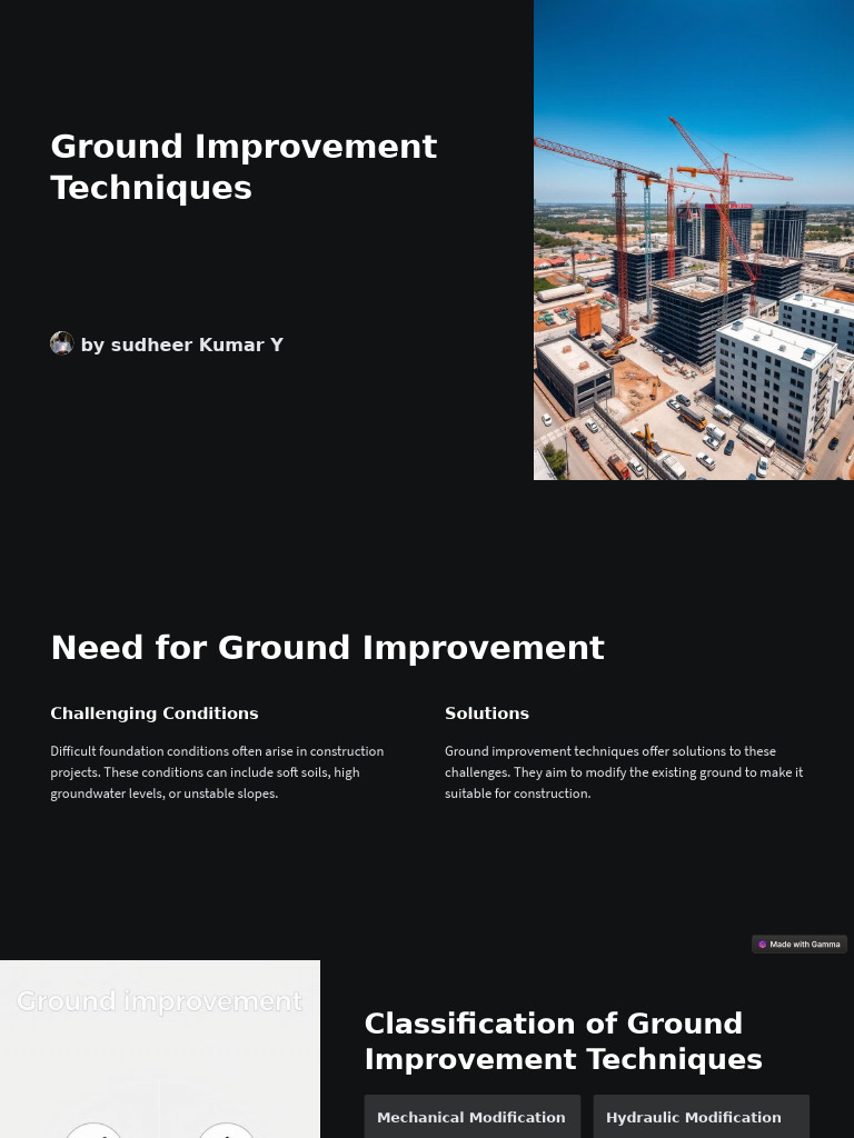Ground Improvement Techniques Overview | PDF | Soil | Groundwater