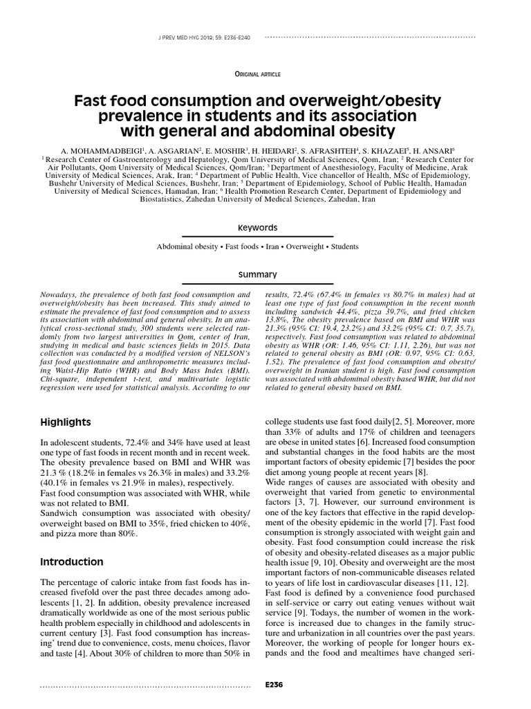 Moh Beigi,Obes | PDF | Obesity | Body Mass Index