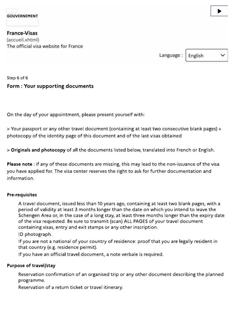 France Application Visa 2025 | PDF